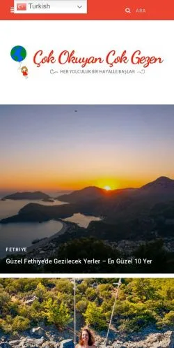 Anteprima del sito Çok Okuyan Çok Gezen, media di Turchia per articoli sponsorizzati