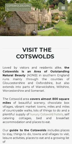 Anteprima del sito Cotswold Guide, media di Stati Uniti per articoli sponsorizzati
