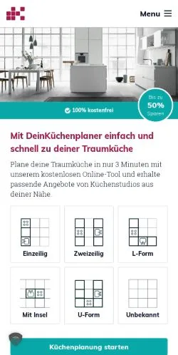 Anteprima del sito Dein Küchenplaner, media di Germania per articoli sponsorizzati