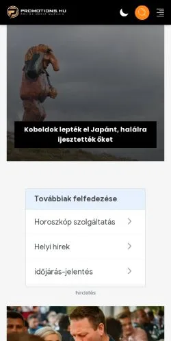 Anteprima del sito Promotions, media di Ungheria per articoli sponsorizzati
