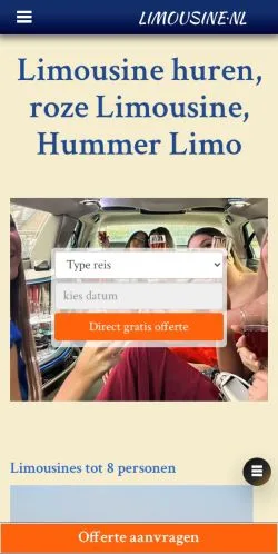 Podgląd witryny Limousine Huren, medium z kraju Holandia do artykułów sponsorowanych
