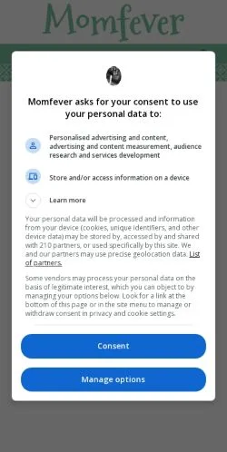 スポンサード記事向けのオランダメディア、Momfeverのサイトプレビュー