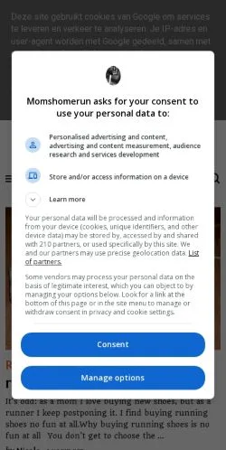 Anteprima del sito Mom's Home Run, media di Stati Uniti per articoli sponsorizzati