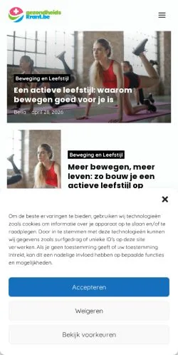 Anteprima del sito Gezondheidskrant, media di Belgio per articoli sponsorizzati