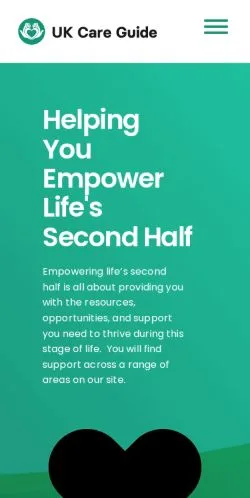 스폰서 기사용 영국 매체 UK Care Guide 사이트 미리보기