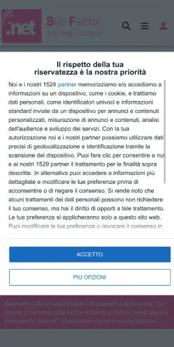 Vista previa del sitio Stile Fashion, medio de Italia para artículos patrocinados
