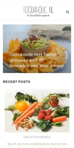 Anteprima del sito Foodaholic.nl, media di Paesi Bassi per articoli sponsorizzati