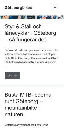 Anteprima del sito Göteborgbikes, media di Svezia per articoli sponsorizzati