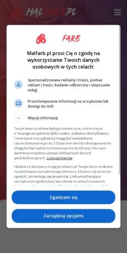 Anteprima del sito Malfarb, media di Polonia per articoli sponsorizzati