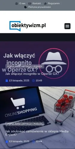 Podgląd witryny Obiektywizm, medium z kraju Polska do artykułów sponsorowanych