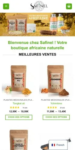 스폰서 기사용 프랑스 매체 Safinel Africaine 사이트 미리보기