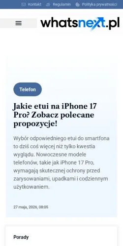 Podgląd witryny WhatsNext, medium z kraju Polska do artykułów sponsorowanych