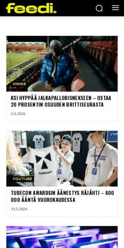 Vorschau der Website Feedi, Medium aus Finnland für gesponserte Artikel