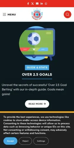 Podgląd witryny footballacca, medium z kraju Stany Zjednoczone do artykułów sponsorowanych
