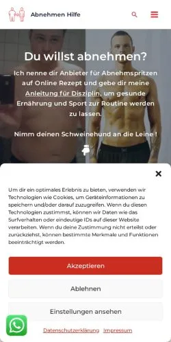 Anteprima del sito Abnehmen Hilfe, media di Germania per articoli sponsorizzati