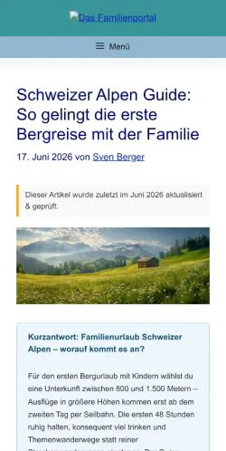 Anteprima del sito Das Familienportal, media di Germania per articoli sponsorizzati