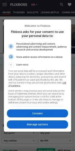 Anteprima del sito Flixboss, media di Regno Unito per articoli sponsorizzati