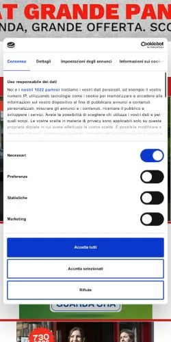 Anteprima del sito Reggionline Telereggio, media di Italia per articoli sponsorizzati