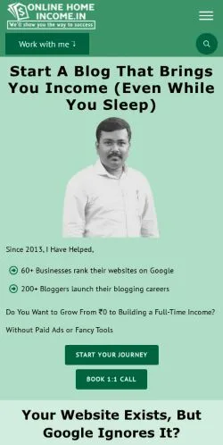 Anteprima del sito Online Home Income, media di India per articoli sponsorizzati