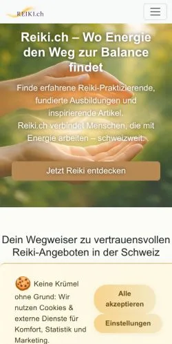 Anteprima del sito Reiki, media di Svizzera per articoli sponsorizzati