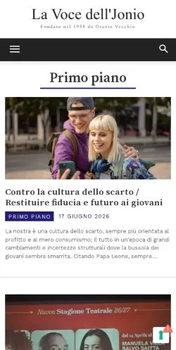 Forhåndsvisning af La Voce dell'Jonio, medie fra Italien til sponsorerede artikler