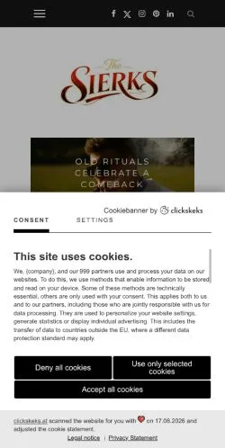 Preview of the The Sierks website, a media outlet in Germany for sponsored articles