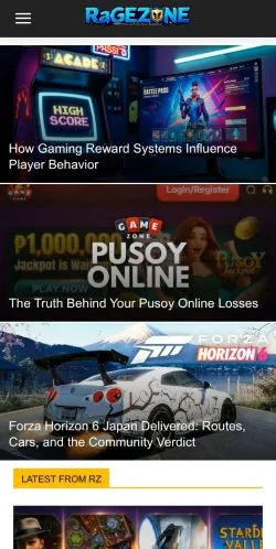 Aperçu du site RaGEZONE, média de Royaume-Uni pour articles sponsorisés