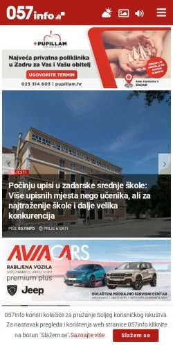 Anteprima del sito 057 Info, media di Stati Uniti per articoli sponsorizzati