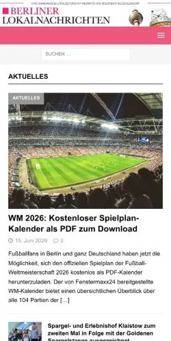 Podgląd witryny Berliner Lokalnachrichten, medium z kraju Niemcy do artykułów sponsorowanych