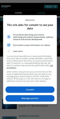 Anteprima del sito BusinessToday, media di Stati Uniti per articoli sponsorizzati