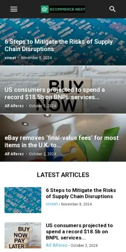 Anteprima del sito Ecommerce Next, media di Stati Uniti per articoli sponsorizzati
