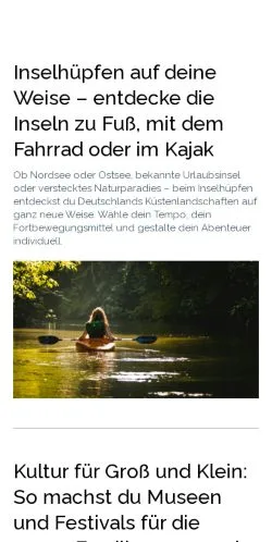 Aperçu du site ferienentdecker.de, média de Allemagne pour articles sponsorisés
