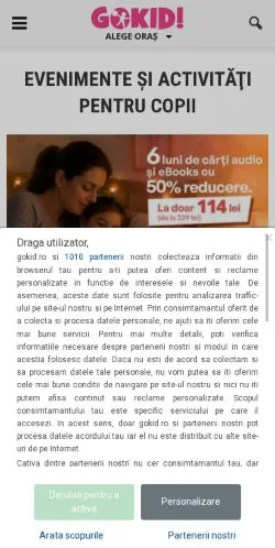 Anteprima del sito Gokid, media di Romania per articoli sponsorizzati