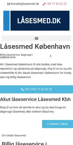 Anteprima del sito Låsesmed København, media di Danimarca per articoli sponsorizzati