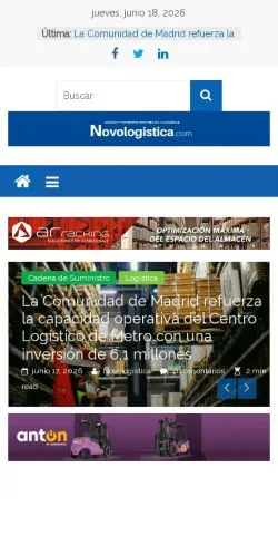 Anteprima del sito Novo Logística, media di Spagna per articoli sponsorizzati
