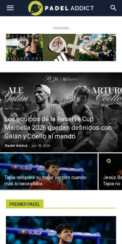 スポンサード記事向けのスペインメディア、Padel Addictのサイトプレビュー