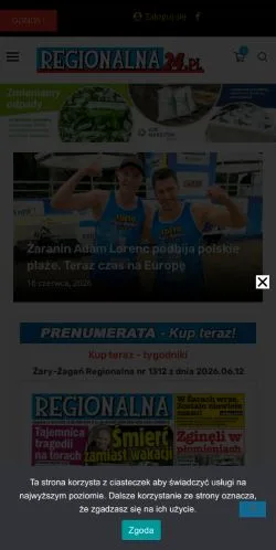 Anteprima del sito Regionalna24, media di Polonia per articoli sponsorizzati