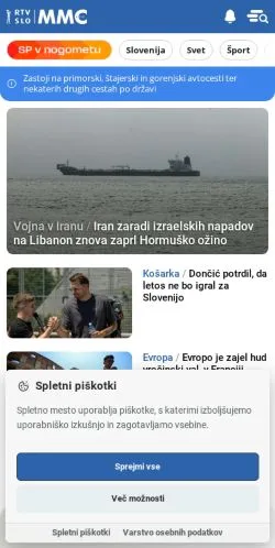 Forhåndsvisning av nettstedet RTV SLO, medium fra Slovenia for sponsede artikler
