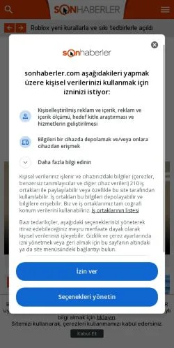 Anteprima del sito Son Haberler, media di Turchia per articoli sponsorizzati