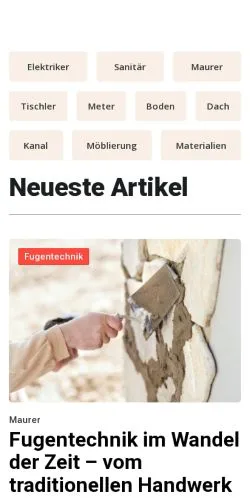 Pré-visualização do site stabilerbau.de, meio de Alemanha para artigos patrocinados
