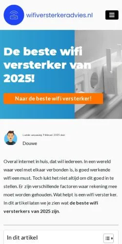 Anteprima del sito Wifi Versterker Advies, media di Paesi Bassi per articoli sponsorizzati