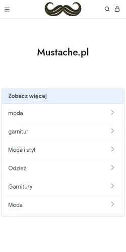 Vista previa del sitio Mustache, medio de Polonia para artículos patrocinados