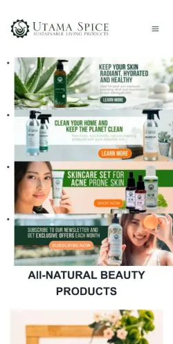 Sponsorlu makaleler için Amerika Birleşik Devletleri medyası Utama Spice Natural Beauty sitesinin önizlemesi