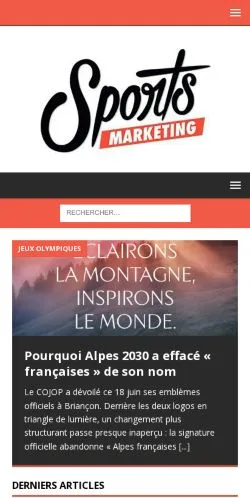 Anteprima del sito SportsMarketing, media di Francia per articoli sponsorizzati