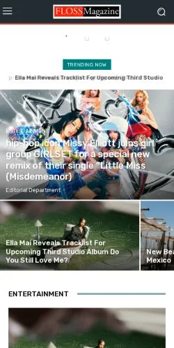 Podgląd witryny Floss Magazine, medium z kraju Stany Zjednoczone do artykułów sponsorowanych
