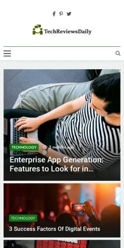 Preview of the Tech Reviews Daily website, a media outlet in United States for sponsored articles