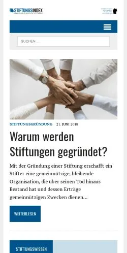 Anteprima del sito Stiftungsindex, media di Germania per articoli sponsorizzati