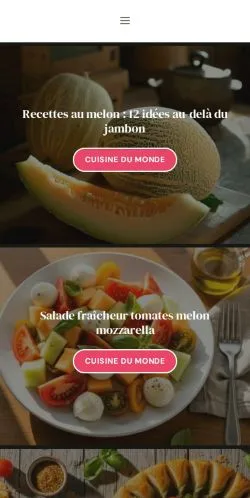 Anteprima del sito Inspiration Cuisine, media di Francia per articoli sponsorizzati