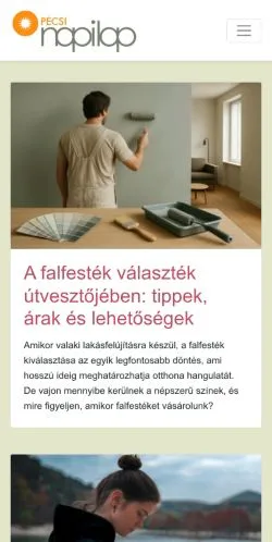 Podgląd witryny Pécsi Napilap, medium z kraju Węgry do artykułów sponsorowanych