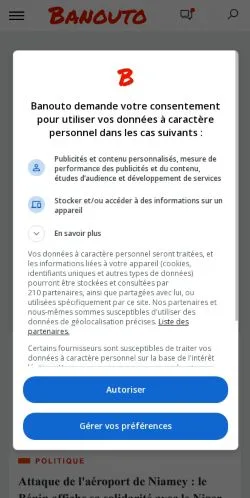 Anteprima del sito Banouto, media di Francia per articoli sponsorizzati